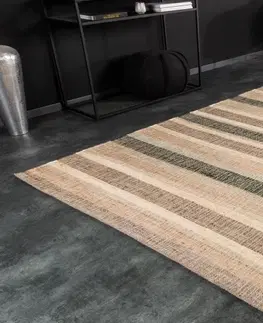 Designové a luxusní koberce Estila Stylový moderní obdélníkový koberec Persen z konopí s pruhovaným designem v naturálních odstínech 230cm