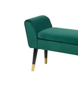 Lavice do jídelny LuxD Designová lavice Dafina 90 cm samet smaragdová zelená