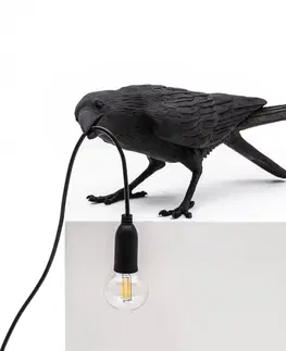 Venkovní designová světla SELETTI LED deko terasové světlo Bird Lamp hrající černá