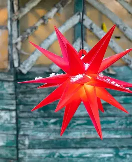 Vánoční světelná hvězda STERNTALER Dekorační hvězda venkovní 18cípá, Ø 40 cm červená