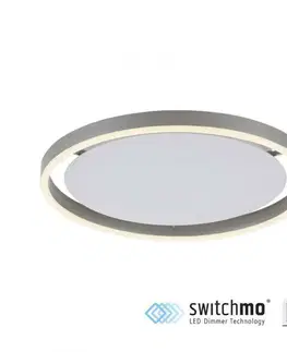 LED stropní svítidla LEUCHTEN DIREKT is JUST LIGHT LED stropní svítidlo, hliník, kruhové, pr.40cm, stmívatelné, Switchmo, teplá bílá krokově stmívatelné 3000K