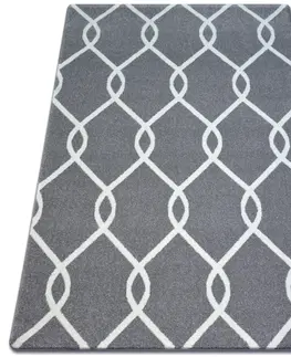 Koberce a koberečky Dywany Lusczow Kusový koberec SKETCH MARK šedý / bílý trellis, velikost 240x330