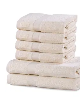 Ručníky Sada ručníků DecoKing MARINA ecru, velikost 2*70x140+4*50x100