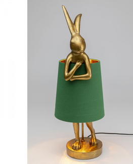 Designové stolní lampy a lampičky KARE Design Stolní lampa Animal Rabbit - zlatozelená, 68cm