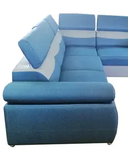 Rohové sedací soupravy MebleDomi Rohová rozkládací pohovka Smile 2A1/1A2 modrá