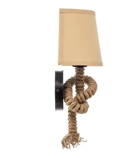 Nástěnná svítidla ONLI Nástěnná lampa Corda s textilním stínidlem a provazovou dekorací
