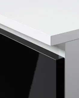 Komody Ak furniture Komoda Tove K 160,4 cm bílá/černá lesklá