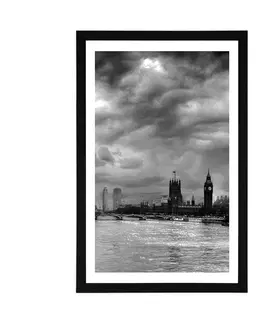 Černobílé Plakát s paspartou jedinečný Londýn v černobílém provedení