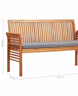 Zahradní lavice Zahradní lavice 150cm akáciové dřevo Dekorhome Šedá