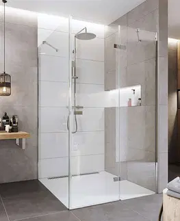 Sprchové kouty MEREO Sprchový kout, Novea, čtverec, 120x120 cm, chrom ALU, sklo Čiré, dveře pravé a pevný díl CK10417ZP