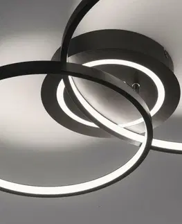 LED stropní svítidla LEUCHTEN DIREKT is JUST LIGHT LED stropní svítidlo černá otočné světelné kruhy samostatně vypínatelné 3000K LD 14540-18