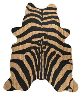 Koberce a koberečky Černo-hnědý jutový koberec Zebra - 150*170*1cm Mars & More JHJVKKZ160