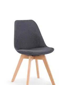 Židle HALMAR Jídelní židle Leena tmavě šedá/buk