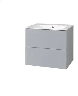 Koupelnový nábytek MEREO Aira, koupelnová skříňka s keramickym umyvadlem 61 cm, šedá CN730