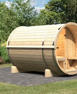 Sauny Venkovní finská sudová sauna 216 x 280 cm Dekorhome