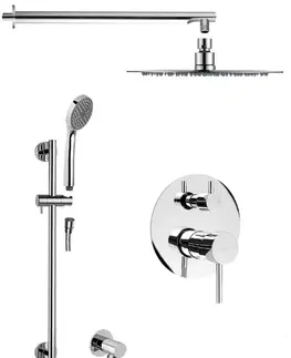 Sprchy a sprchové panely SAPHO RHAPSODY podomítkový sprchový set s pákovou baterií, 2 výstupy, posuvný držák sprchy, chrom 5583Q-02