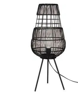 Lampy Černá antik drátěná stolní lampa Daionne - Ø 20*59 cm E27/max 1*40W Clayre & Eef 6LMP760