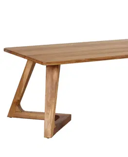 Designové a luxusní jídelní stoly Estila Masivní skandinávský jídelní stůl Fjordar se šikmými tvarovanými nožičkami obdélníkový hnědý 180cm