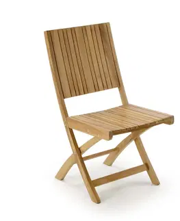 Luxusní a stylové zahradní židle Estila Designová židle z teakového dřeva Jardin s opěradly