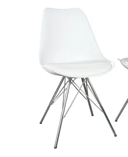 Luxusní jídelní židle Estila Designová Židle Scandinavia retro bílá