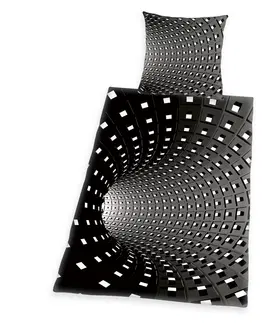 Povlečení Herding Bavlněné povlečení 3D effect šedá, 140 x 200 cm, 70 x 90 cm