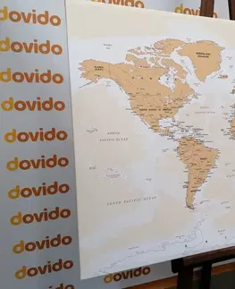Obrazy mapy Obraz mapa světa s vintage nádechem