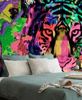 Abstraktní tapety Tapeta barevná hlava tygra