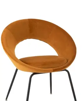 Jídelní stoly Okrová sametová židle Ohre - 68*51*80cm J-Line by Jolipa 96146