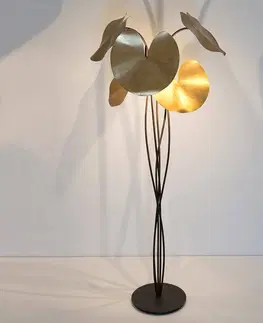 Stojací lampy Holländer Stojací lampa LED Controversia, stínidlo zlaté