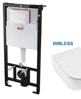 WC sedátka ALCADRAIN Sádromodul předstěnový instalační systém bez tlačítka + WC JIKA MIO + SEDÁTKO SLIM AM101/1120 X IO1