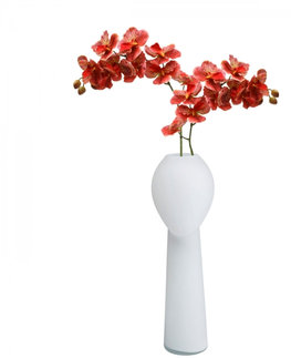 Skleněné vázy KARE Design Bílá skleněná váza Cabeza 50cm
