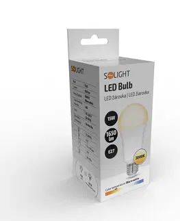 LED žárovky Solight LED žárovka, klasický tvar, 15W, E27, 3000K, 220°, 1650lm WZ515-2