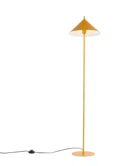 Stojaci lampy Designová stojací lampa žlutá - Triangolo