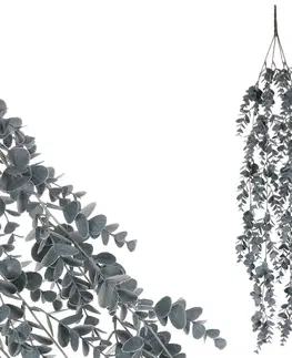 Květiny Umělý Eukalyptus převis, 15 x 70 x 16 cm, šedomodrá