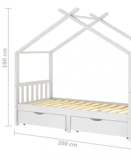 Dětské pokoje Dětská postel 90x200 borovice Dekorhome Tmavě šedá