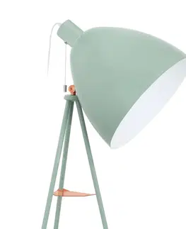 Stojací lampy EGLO Stojací lampa Dundee retro v mátově zelené