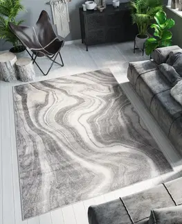 Moderní koberce Světle šedý designový koberec s abstraktním vzorem Šířka: 200 cm | Délka: 300 cm