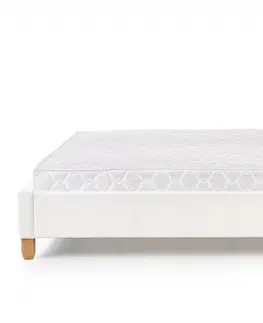 Postele HALMAR Čalouněná postel Sandy 160x200 dvoulůžko bílá