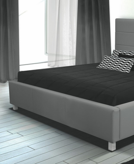 Postele Čalouněná postel GARGE 9 180 cm, světle šedá látka