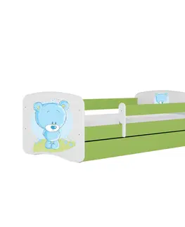 Dětské postýlky Kocot kids Dětská postel Babydreams medvídek zelená, varianta 80x160, se šuplíky, bez matrace