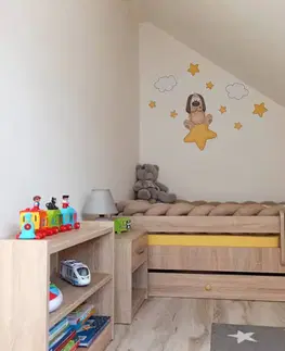 Samolepky na zeď Dětské samolepky na zeď - Pejsci s hvězdami a měsícem