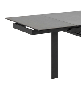 Jídelní stoly Dkton Jídelní stůl rozkládací Neema 160/240 cm černé sklo