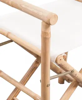 Zahradní křesla a židle Skládací režisérské křeslo 2 ks bambus Dekorhome