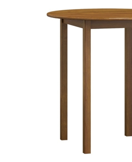 Jídelní stoly Stůl DASHEN 3, průměr 90 cm, masiv borovice, moření dub
