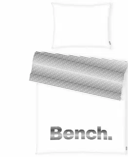 Povlečení Bench Bavlněné povlečení Pruhy černo-bílá, 140 x 200 cm, 70 x 90 cm