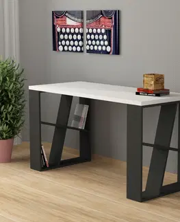Kancelářské a psací stoly Psací stůl HONEY bílý antracit