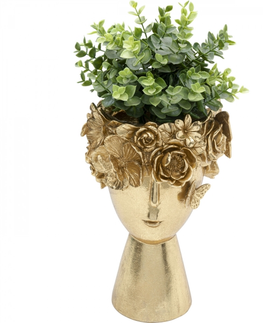 Polyresinové vázy KARE Design Polyresinová zlatá váza Flowercrown 20cm