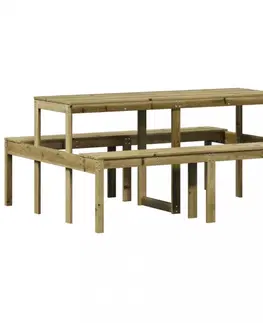 Grily Piknikový stůl 160 x 134 x 75 cm impregnovaná borovice