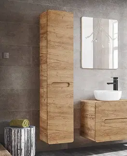 Koupelnový nábytek Comad Koupelnová skříňka s košem na prádlo Aruba 804 2D dub craft zlatý