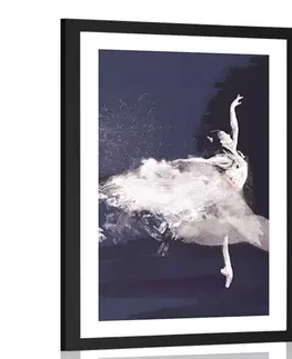 Motivy z naší dílny Plakát s paspartou vášnivý tanec baletky